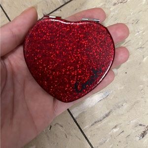coach heart glitter compact mirror